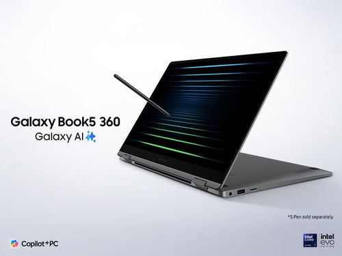 Samsung Galaxy Book5 360 Intel Core Ultra 7 256V Hybrid (2-in-1) 39.6 cm (15.6") Touchscreen Full HD 16 GB LPDDR5x-SDRAM 512 GB SSD Wi-Fi 7 (802.11be) Windows 11 Pro Grey