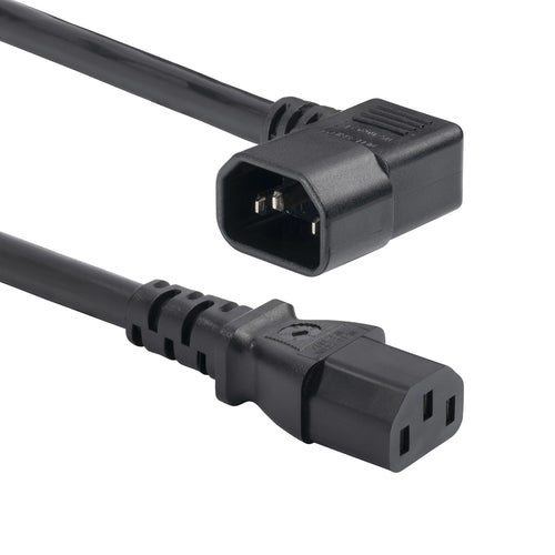 StarTech.com 6ft (1.8m) Heavy Duty Power Cord, Right Angle C14 to C13, PDU Power Cord, 15A 250V, 14AWG, Heavy Gauge Power Cable, TAA Compliant, UL Listed