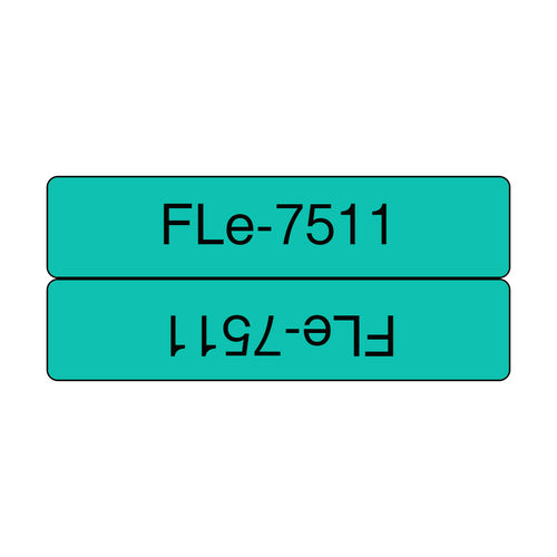 Brother FLE-7511 label-making tape Black on green