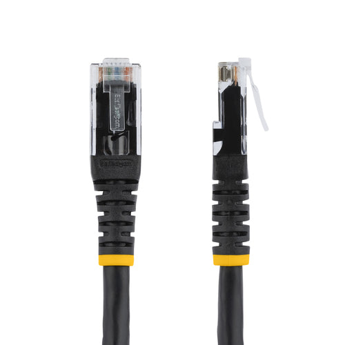 StarTech.com 15ft CAT6 Ethernet Cable - Black CAT 6 Gigabit Ethernet Wire -250MHz 100W PoE RJ45 UTP Molded Network/Patch Cord w/Strain Relief/ Individually Tested