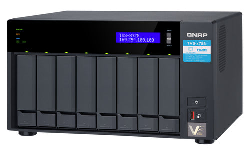 QNAP TVS-872N NAS Tower Intel® Core™ i3 i3-8100T 8 GB DDR4 0 TB QNAP Turbo System Black