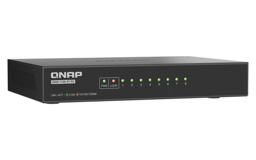 QNAP QSW-1108-8T-R2 network switch Unmanaged 2.5G Ethernet (100/1000/2500) Desktop Black