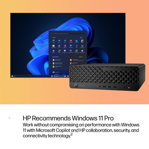 HP ProDesk 4 SFF G1i Desktop AI PC Wolf Pro Security Edition Intel Core Ultra 7 265 16 GB DDR5-SDRAM 512 GB SSD Windows 11 Pro Black