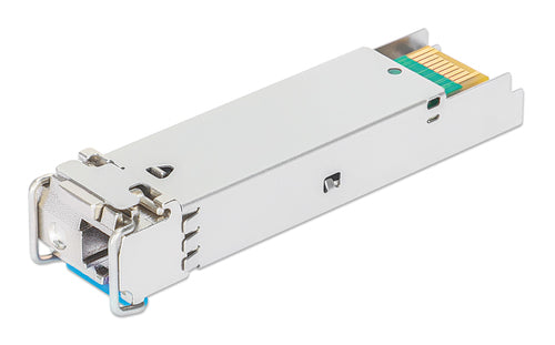 Intellinet Gigabit Fiber WDM Bi-Directional SFP Optical Transceiver Module 1000Base-BX-U (LC) Single-Mode Port, 40 km (25 mi.), BiDi WDM (RX1550/TX1310), MSA-compliant for Maximum Compatibility, Silver