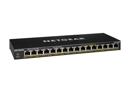 NETGEAR GS316PP Unmanaged Gigabit Ethernet (10/100/1000) Power over Ethernet (PoE) Black