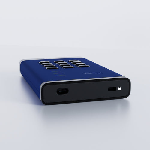 iStorage diskAshur³ 2TB Blue | Secure Portable Hard Drive | FIPS 140-3 Level 3 Complaint |Common Criteria EAL 5+ | PIN protected | AES-XTS 256-bit hardware encryption | GDPR, TAA Compliant | Dust/Water Resistant |