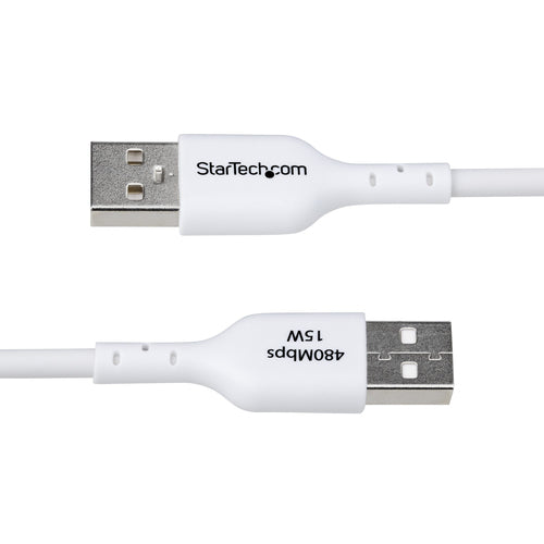 StarTech.com 6ft (1.8m) USB-A to USB-C Charging Cable, Charge & Sync, 3A, USB 2.0, TPE Jacket - White USB Charging Cord