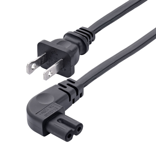 StarTech.com 10ft (3m) Laptop Power Cord, NEMA 1-15P to Right Angle C7, 7A 125V, 18AWG, Laptop Charger Cable, Replacement Power Brick Cable, TAA Compliant, UL Listed