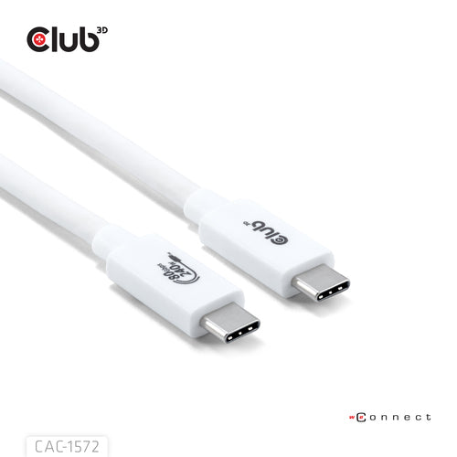 CLUB3D USB 80Gbps Certified 240W 8K240Hz Type-C® 1.2m / 3.94ft Black Cable