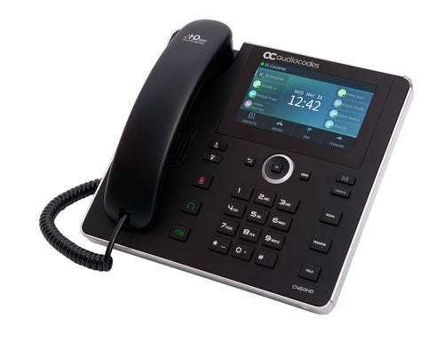 AudioCodes C450HD IP-Phone PoE GbE with integrated BT, Dual Band Wi-Fi and an external power supply black
