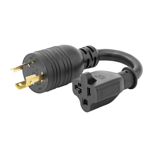 StarTech.com 6in (15cm) Heavy Duty Power Cord, NEMA L5-20P to NEMA 5-20R, Black Adapter Cord, 20A 125V, 12AWG, Heavy Gauge Plug Converter Cable, TAA Compliant, UL Listed