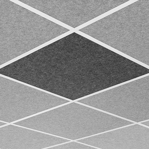 Middle Atlantic Products Nivo™ Acoustic Ceiling Tile with Flush Profile in Silver Gray, Flush, 15/16" Layin