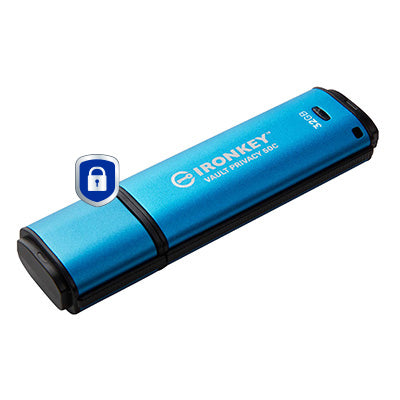 Kingston Technology IronKey 32GB USB-C Vault Privacy 50C AES-256 Encrypted, FIPS 197