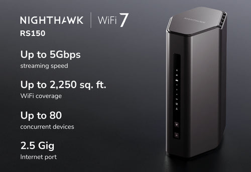 NETGEAR Nighthawk RS150 wireless router Gigabit Ethernet Dual-band (2.4 GHz / 5 GHz) Black