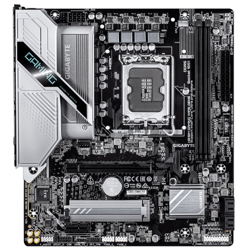 GIGABYTE H810M GAMING WIFI6 GEN5 Motherboard - Intel Core Ultra (Series 2) CPUs, 4+1+2 Phases VRM, up to 6400MHz DDR5, 1xPCIe 4.0 M.2, WIFI 6, 2.5GbE LAN, USB 3.2 Gen 1