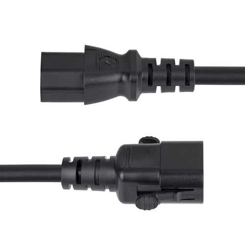 StarTech.com 6ft (1.8m) Power Extension Cord, Locking C14 to C13, PDU Power Cord, 10A 250V, 18AWG, AC Power Cable Extension, TAA Compliant, UL Listed