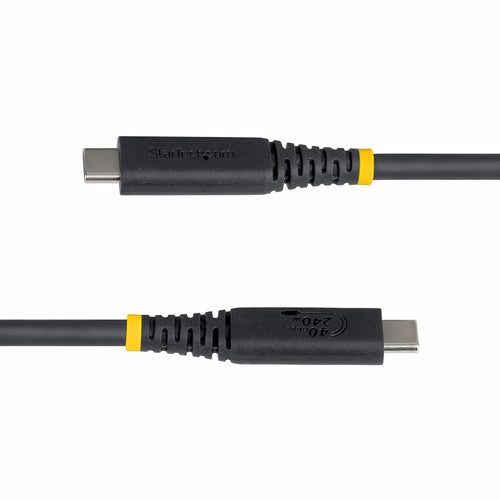 StarTech.com 1.5ft (45cm) USB4 Cable, 40Gbps, USB-IF Certified USB-C Cable, 240W PD, 8K 60Hz/4K 240Hz DP2.1 DP40, TPE Jacket, Thunderbolt 4 Compatible - Black USB-C Cord