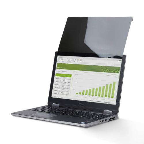 StarTech.com 15.6-inch 16:9 Flip-Up Privacy Screen with Touch, Anti-Glare Blue Light Filter, Laptop Monitor Screen Protector, +/- 30 Deg. View Angle