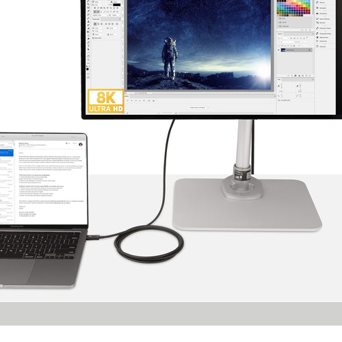 StarTech.com 6ft (2m) Active Thunderbolt 4 Cable, 40Gbps, 100W Power Delivery, 4K/8K Video, Intel-Certified Thunderbolt Cable - Compatible w/ USB4/Thunderbolt 4/ USB 3.2/ USB Type-C/DisplayPort/Thunderbolt 3