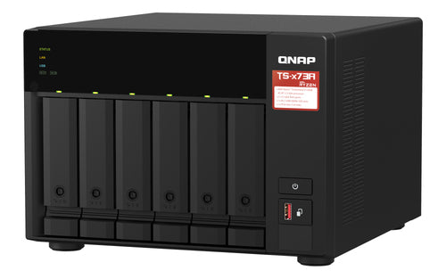 QNAP TS-673A-SW5T NAS Tower Ryzen Embedded V1500B 8 GB DDR4 0 TB QNAP QTS Black