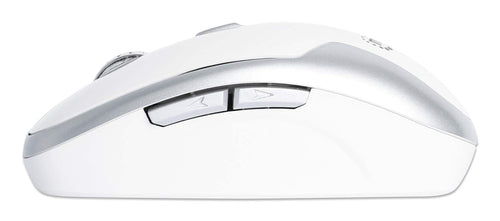 Manhattan USB-A Nano Receiver, Six Buttons with Scroll Wheel, 800/1200/1600 dpi, Wrist-Friendly Contour, White