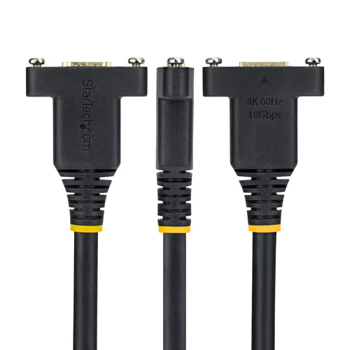 StarTech.com 1m (3ft) Panel Mount HDMI Cable, High Speed HDMI Panel Mount Extension Cable, 4K 60Hz/1440p 144Hz, HDMI Male to Female Panel Mount Adapter Cable