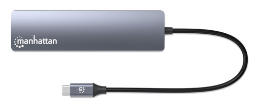Manhattan USB-C Dock/Hub with Card Reader, Ports (x5): Ethernet, HDMI, USB-A (x2) and USB-C, with Power Delivery (PD) 100W- requires external USB-C charger (not included). USB powered (no external power supply required) when PD is not in use