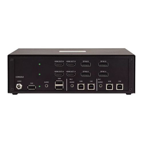 StarTech.com Secure 2-Port Quad-Monitor KVM Switch, 2x DisplayPort In to 4x HDMI Out, 4K 30Hz, NIAP 4.0 Desktop KVM, Metal Housing, CAC Port, Made in the USA