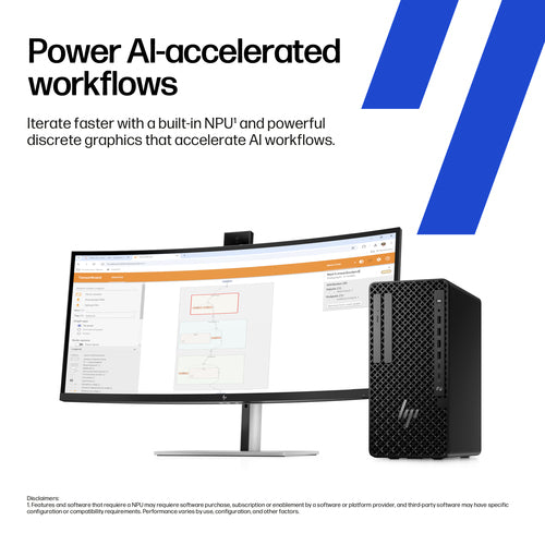 HP Z1 Tower G1i Desktop PC Wolf Pro Security Edition Intel Core Ultra 5 235 32 GB DDR5-SDRAM 1 TB SSD NVIDIA RTX A400 Windows 11 Pro Workstation AI Workstation, AI PC Black