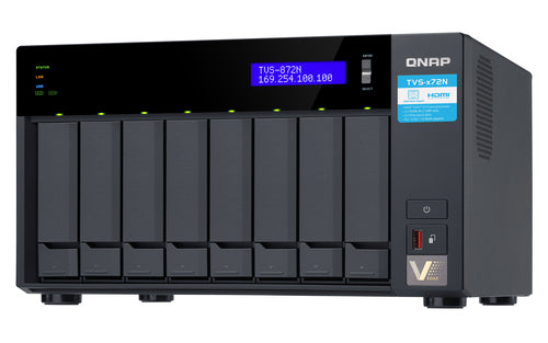 QNAP TVS-872N NAS Tower Intel® Core™ i3 i3-8100T 8 GB DDR4 0 TB QNAP Turbo System Black