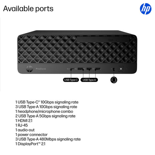 HP ProDesk 4 SFF G1i Desktop AI PC Wolf Pro Security Edition Intel Core Ultra 7 265 16 GB DDR5-SDRAM 512 GB SSD Windows 11 Pro Black