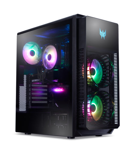 Acer Predator PO5-655 Intel® Core™ i7 i7-14700F 16 GB DDR5-SDRAM 2 TB HDD NVIDIA GeForce RTX 4070 Ti Windows 11 Pro Desktop PC Black