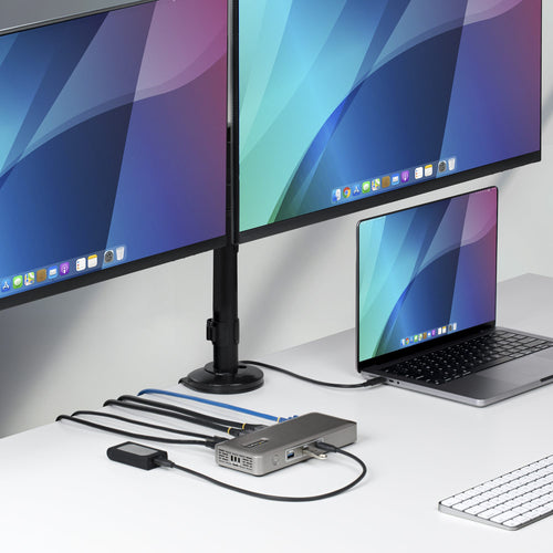 StarTech.com USB4 Docking Station, Driverless Dual 4K for macOS and Windows, Universal USB-C Dock with 100W Laptop Charging and 2.5GbE