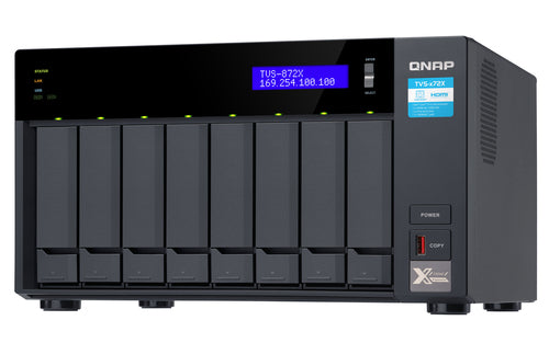 QNAP TVS-872X NAS Tower Intel® Core™ i3 i3-8100T 8 GB DDR4 0 TB QNAP Turbo System Anthracite