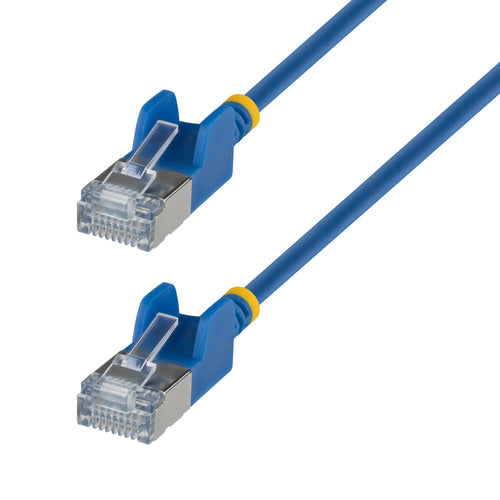 StarTech.com 7ft Blue Ultra Slim CAT6a Ethernet Cable, Snagless, FTP, Pure Bare Copper Wire, 34AWG Slim RJ45 Network Patch Cord, Individually Tested