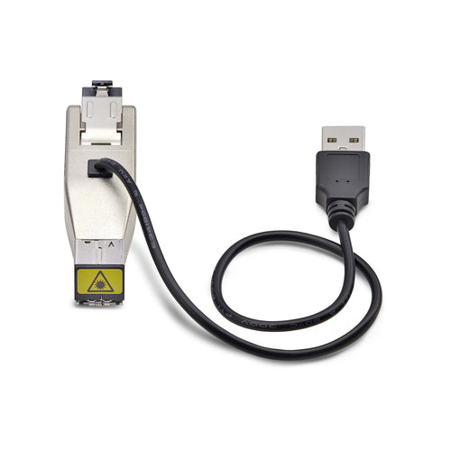 StarTech.com Gigabit Fiber to RJ45 Ethernet Media Converter Dongle, Optical Singlemode 10km/Multimode 800m, USB Powered, Compact Design, Metal Housing, Micro Mini, TAA