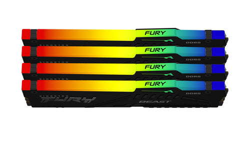 Kingston Technology FURY Beast 64GB 6000MT/s DDR5 CL40 DIMM (Kit of 4) RGB XMP