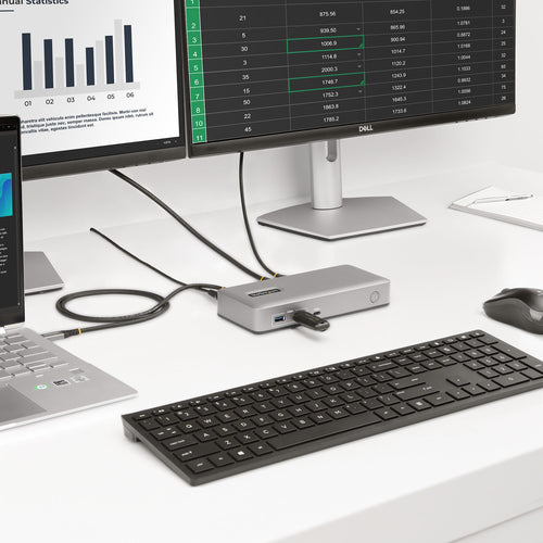 StarTech.com Dual-Monitor USB-C Docking Station, DisplayPort & HDMI or VGA, Multi Monitor Dock up to 4K 60Hz - USB 3.2/3.1 (5Gbps) Type-C Dock - 7x USB Hub, 85W PD, Windows & ChromeOS