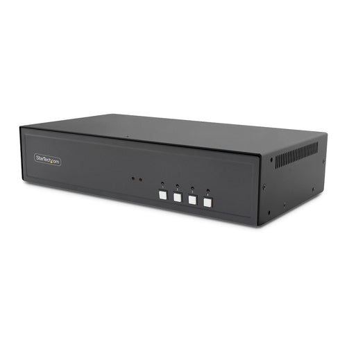 StarTech.com Secure 4-Port Dual-Monitor KVM Switch, DisplayPort, 4K 30Hz, NIAP 4.0 Desktop KVM, Metal Housing, Made in the USA