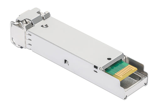 Intellinet Industrial Gigabit Fiber SFP Optical Transceiver Module 1000Base-SX (LC) Multi-Mode Port, 550 m, MSA-compliant for Maximum Compatibility, Silver