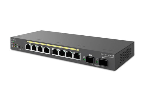 EnGenius Switch 8-port GbE PoE.af/at(+) 130W, 2xSFP Desktop wall-mountable