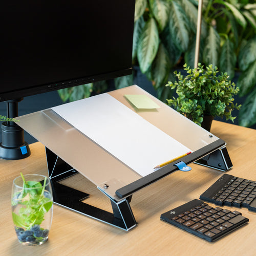 R-Go Tools Document holder R-Go Read2Write, suitable for reading and writing, ergonomic, with soft foam wrist rest, matt acrylic