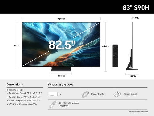 Samsung QN83S90HAEXZA TV 2.11 m (83") 4K Ultra HD Smart TV Wi-Fi Black