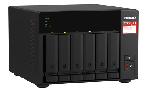 QNAP TS-673A-SW5T NAS Tower Ryzen Embedded V1500B 8 GB DDR4 0 TB QNAP QTS Black