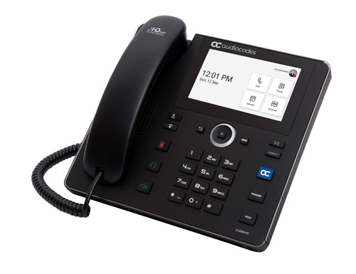 AudioCodes Teams C455HD IP-Phone PoE GbE with integrated BT, Dual Band Wi-Fi and an external power supply black