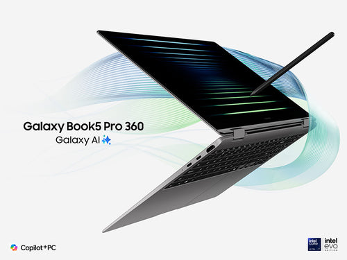 Samsung Galaxy Book5 Pro 360 Intel Core Ultra 7 258V Hybrid (2-in-1) 40.6 cm (16") Touchscreen WQXGA+ 32 GB LPDDR5x-SDRAM 1 TB SSD Wi-Fi 7 (802.11be) Windows 11 Pro Grey
