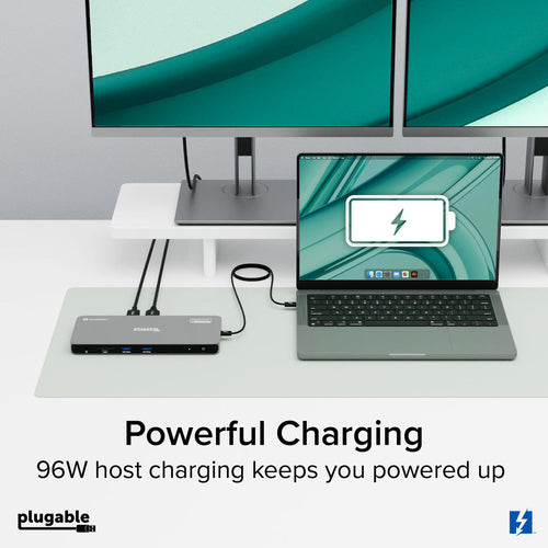 Plugable Technologies TBT-6950PD laptop dock/port replicator Wired Thunderbolt 4 Grey