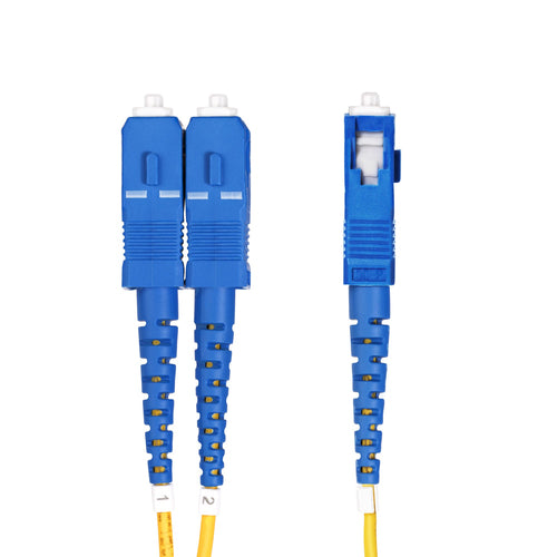 StarTech.com 15m (49.2ft) LC to SC (UPC) OS2 Single Mode Duplex Fiber Optic Cable, 9/125µm, 100G, Bend Insensitive, Low Insertion Loss - LSZH Fiber Jumper Cord