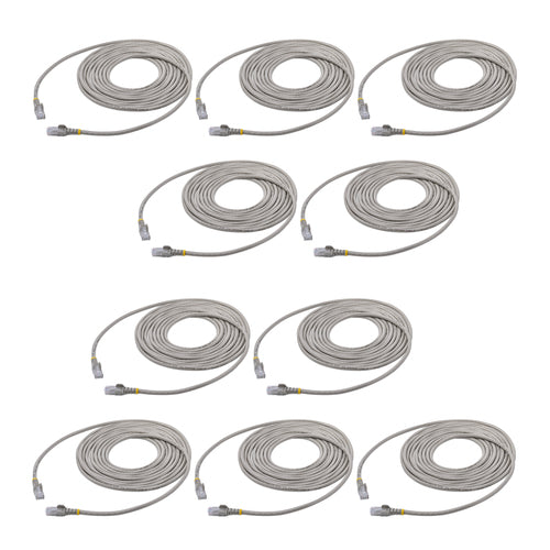StarTech.com 15 ft. CAT6 Ethernet cable - 10 Pack - ETL Verified - Gray CAT6 Patch Cord - Snagless RJ45 Connectors - 24 AWG Copper Wire - UTP Ethernet Cable