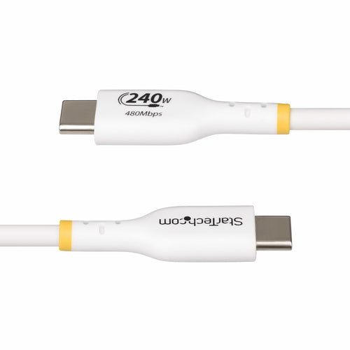 StarTech.com 3ft White USB-C Charging Cable, USB-IF Certified USB C Cable, 240W PD EPR, USB 2.0 Type-C Laptop Charger Cord, USB-C Data Transfer Cable, TPE Jacket